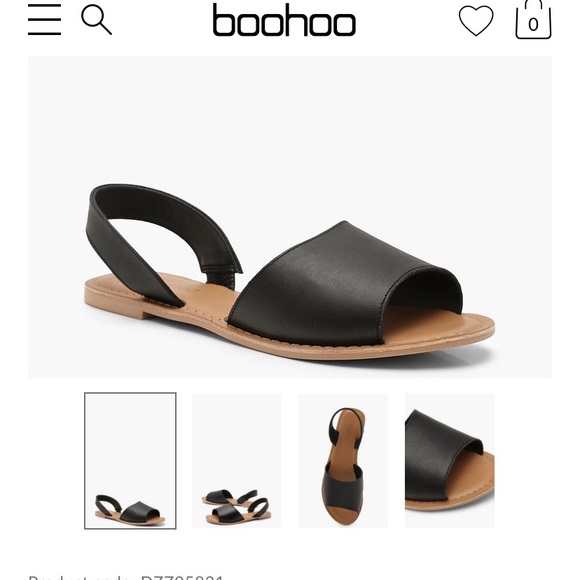 2 Part Peeptoe Leather Sandals - Picture 2 of 4